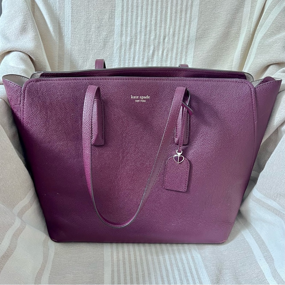 Kate Spade Margaux Large Zip Leather Tote- Deep Cherry